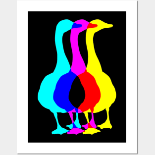 Trippy Multi-Colored Goose Posters and Art